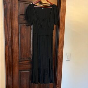 PAIGE Black Midi Dress